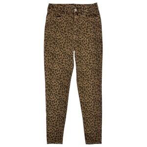 American Eagle Curvy Super Hi Rise Jegging Jeans Size 8 Brown Leopard Print High